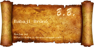 Babaji Brúnó névjegykártya